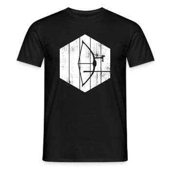 Bogen und Pfeil Skizze - Männer T-Shirt - Schwarz - Vorne - AI Model Male 178 light (178cm)