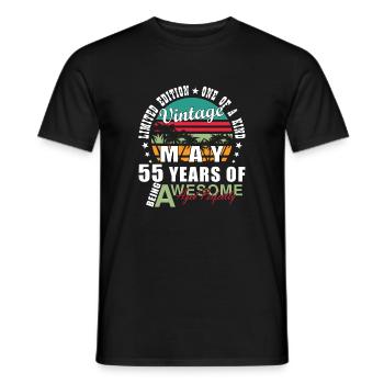 Vintage Mai 55 Jahre Großartig - Männer T-Shirt - Schwarz - Vorne - AI Model Male 178 light (178cm)