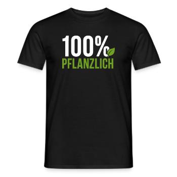 100% Pflanzlich - Vegan Geschenkidee - Männer T-Shirt - Schwarz - Vorne - AI Model Male 178 light (178cm)