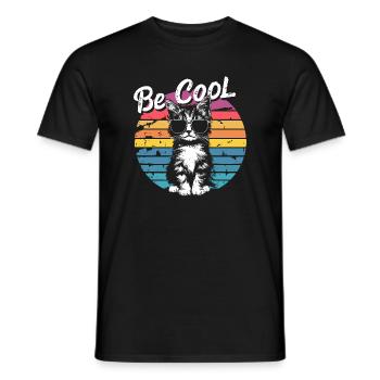 Lunettes de soleil rétro pour chat Be Cool - T-shirt homme - noir - Devant - AI Model Male 178 light (178cm)
