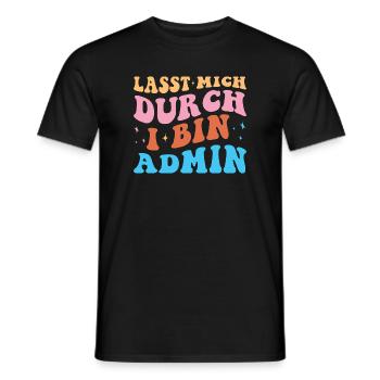 Laissez-moi passer par l’administration rétro technicien administratif - T-shirt homme - noir - Devant - AI Model Male 178 light (178cm)