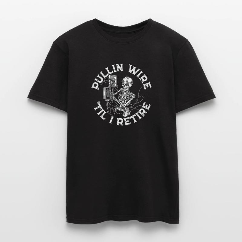 Skeleton Technique Wirework Electrician Pullin Wire Men’s T-shirt