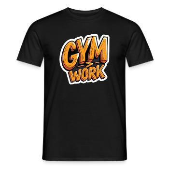 Chemise de sport sarcastique au bureau vs bodybuilding à la salle de sport - T-shirt homme - noir - Devant - AI Model Male 178 light (178cm)