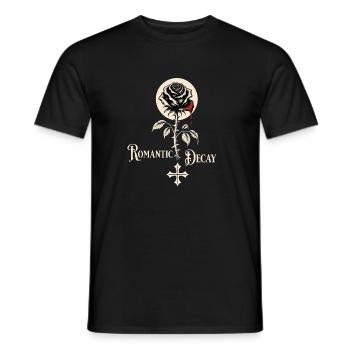 Romantic Decay Gothic Rose Design - Men's T-Shirt - black - Front - AI Model Male 178 light (178cm)