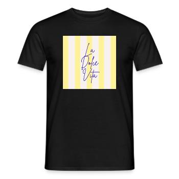 Minimalist LA DOLCE VITA Graphic Tee Design - T-shirt homme - noir - Devant - AI Model Male 178 light (178cm)