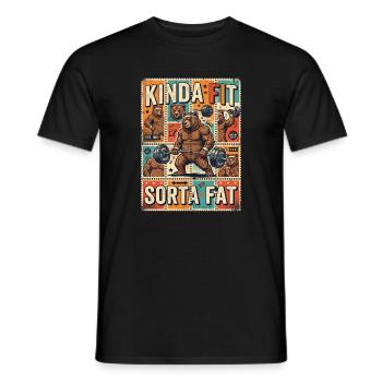 Plutôt en forme, un peu gros ours en haltérophilie - T-shirt homme - noir - Devant - AI Model Male 178 light (178cm)