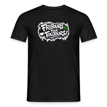 Fribourg pour toujours - Männer T-Shirt - Schwarz - Vorne - AI Model Male 178 light (178cm)