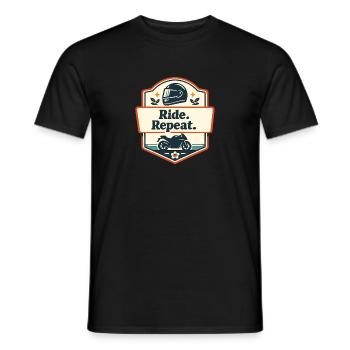 Ride. Repeat. Motorrad-Statement - Männer T-Shirt - Schwarz - Vorne - AI Model Male 178 light (178cm)