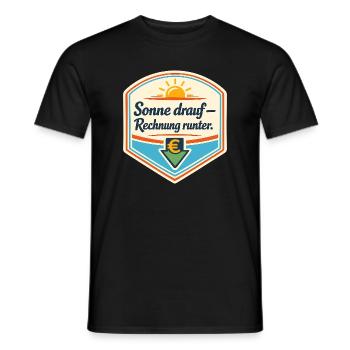 Sonnen Sparbadge – Rechnung runter - Männer T-Shirt - Schwarz - Vorne - AI Model Male 178 light (178cm)
