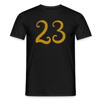 23 - Men's T-Shirt - black - Front - AI Model Male 178 light (178cm)