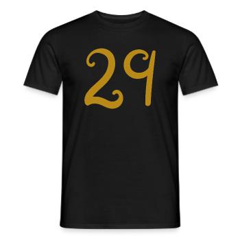 29 - Männer T-Shirt - Schwarz - Vorne - AI Model Male 178 light (178cm)