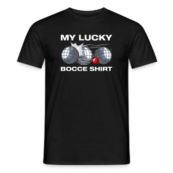 My lucky bocce petanque boules player - Men's T-Shirt - black - Front - AI Model Male 178 light (178cm)