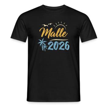 Malle 2026 - Men's T-Shirt - black - Front - AI Model Male 178 light (178cm)