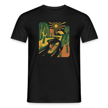 Nature rétro vintage - T-shirt homme - noir - Devant - AI Model Male 178 light (178cm)