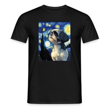 Shih Tzu - T-shirt homme - noir - Devant - AI Model Male 178 light (178cm)