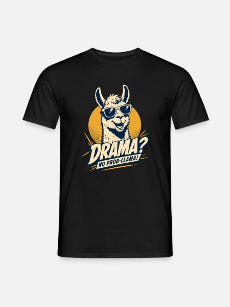 Drama No Prob Llama Humor - Men's T-Shirt - black