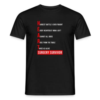 J’ai survécu à une chirurgie à cœur ouvert - T-shirt homme - noir - Devant - AI Model Male 178 light (178cm)
