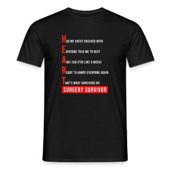 J’ai survécu à une chirurgie à cœur ouvert - T-shirt homme - noir - Devant - AI Model Male 178 light (178cm)