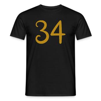 34 - Men's T-Shirt - black - Front - AI Model Male 178 light (178cm)