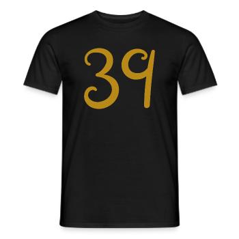 39 - Men's T-Shirt - black - Front - AI Model Male 178 light (178cm)