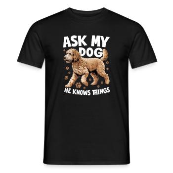 Goldendoodle Dog Breed - Men's T-Shirt - black - Front - AI Model Male 178 light (178cm)