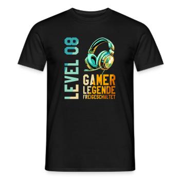 8. Geburtstag Junge Mädchen Gaming Level 8 Jahre - Männer T-Shirt - Schwarz - Vorne - AI Model Male 178 light (178cm)