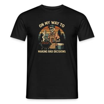 Grilling Humor On My Way To Making Bad Decisions - Men's T-Shirt - black - Front - AI Model Male 178 light (178cm)