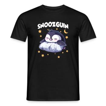 Penguin Snoozguin Pyjama Lève-tard, Râle du matin - T-shirt homme - noir - Devant - AI Model Male 178 light (178cm)