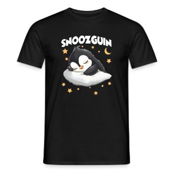 Snoozguin Pingouin Sleepyheads Lève-tard, - T-shirt homme - noir - Devant - AI Model Male 178 light (178cm)
