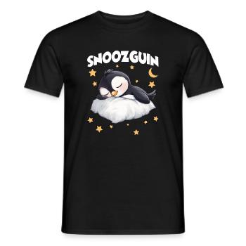 Snoozguin Penguin Pyjama Matinal Fatigué - T-shirt homme - noir - Devant - AI Model Male 178 light (178cm)