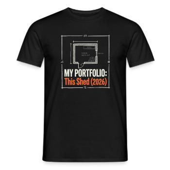 My Portfolio - Männer T-Shirt - Schwarz - Vorne - AI Model Male 178 light (178cm)