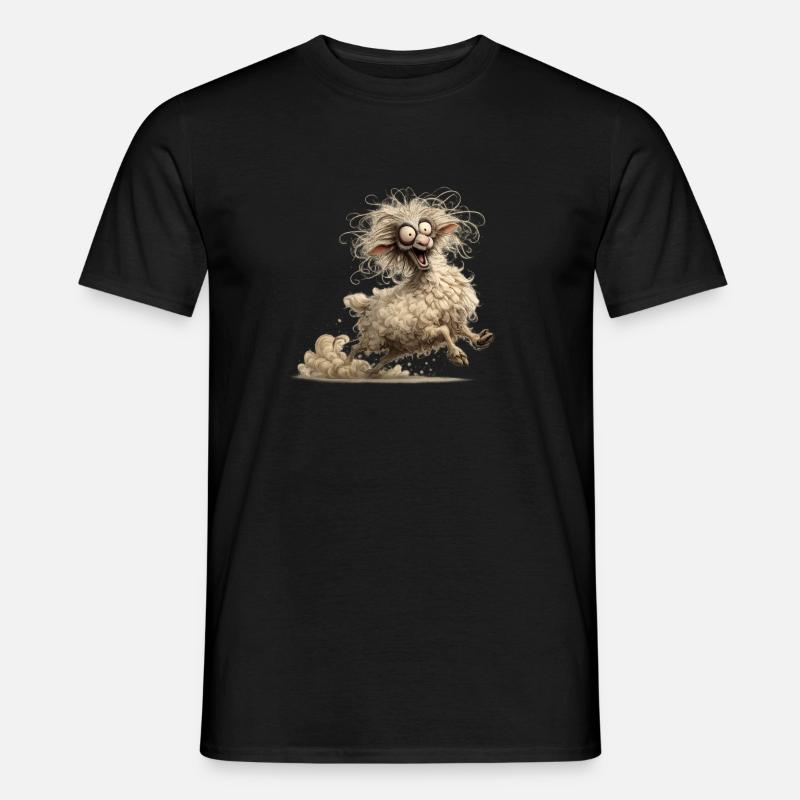 Verrücktes Schaf - Männer T-Shirt - Schwarz