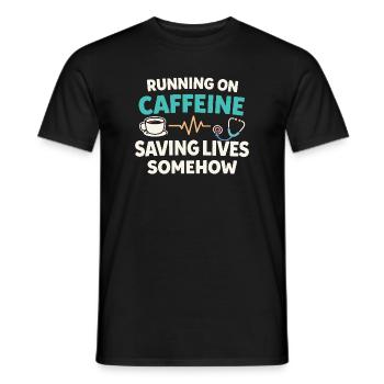 Night Shift Nurse, Tired - Men's T-Shirt - black - Front - AI Model Male 178 light (178cm)