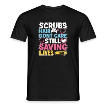 Night Shift Nurse, Tired - Men's T-Shirt - black - Front - AI Model Male 178 light (178cm)