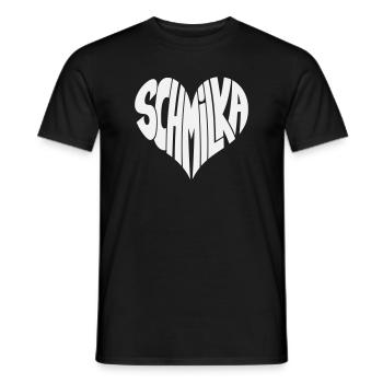 Schmilka, Ba Schandau Herz Schriftzug - Männer T-Shirt - Schwarz - Vorne - AI Model Male 178 light (178cm)