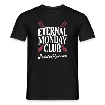 Eternal Monday Club: Paperwork - Men's T-Shirt - black - Front - AI Model Male 178 light (178cm)