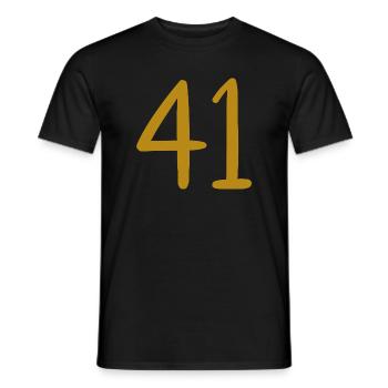 41 - Männer T-Shirt - Schwarz - Vorne - AI Model Male 178 light (178cm)
