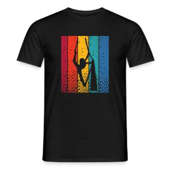 Vertikaltuch Vintage Luftakrobatik Aerial Silk - Männer T-Shirt - Schwarz - Vorne - AI Model Male 178 light (178cm)