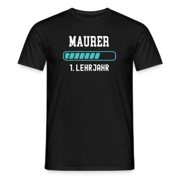 Maurer Ausbildung 1 Lehrjahr 1. Ausbildungsjahr - Männer T-Shirt - Schwarz - Vorne - AI Model Male 178 light (178cm)