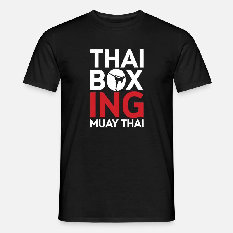 Thai-Boxen-Muay-Thai-Emblem - Männer T-Shirt - Schwarz