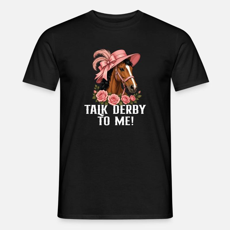 Vollblut-Derby-Pferderennbahn - Männer T-Shirt - Schwarz