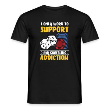 Jeux de poker de casino - T-shirt homme - noir - Devant - AI Model Male 178 light (178cm)