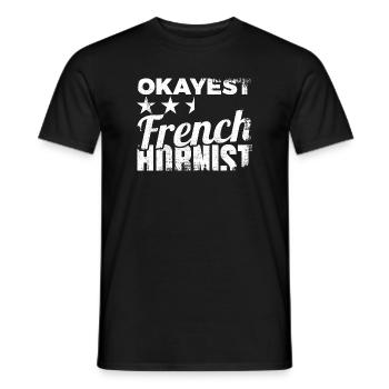 Average French horn player - Men's T-Shirt - black - Front - AI Model Male 178 light (178cm)