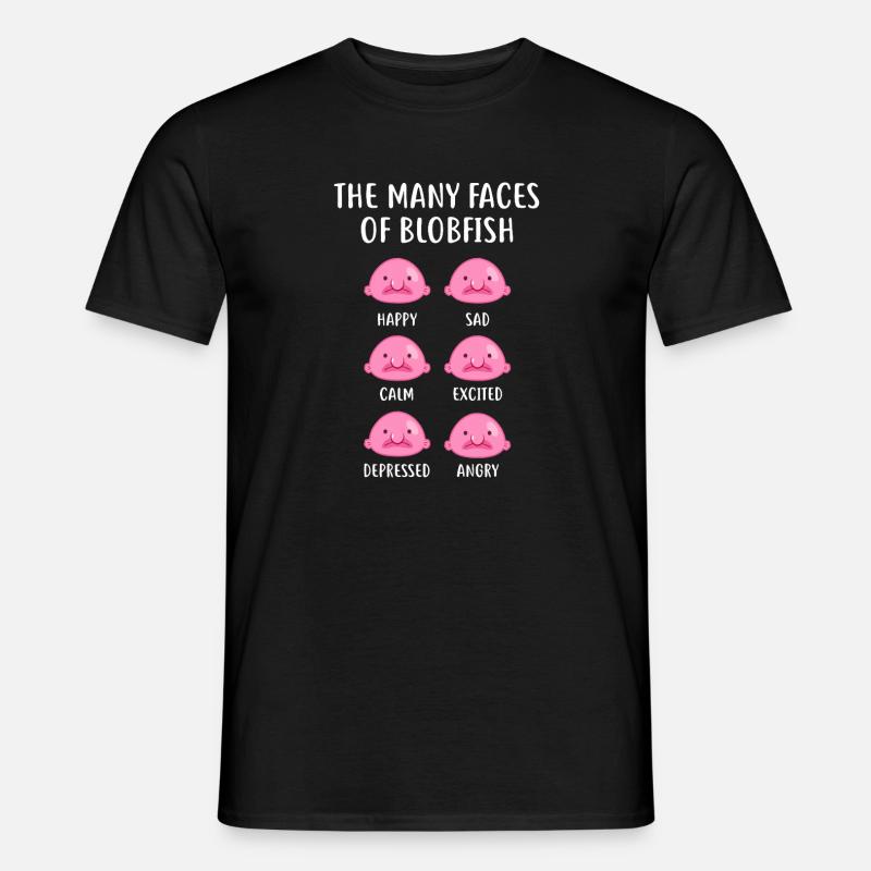 Blobfish Emotion Grid Tee Art - Men's T-Shirt - black