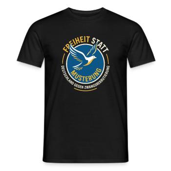 Freiheit Statt Musterung - Männer T-Shirt - Schwarz - Vorne - AI Model Male 178 light (178cm)