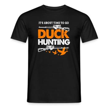 Duck Hunt Duck Hunting Hunter - Men's T-Shirt - black - Front - AI Model Male 178 light (178cm)
