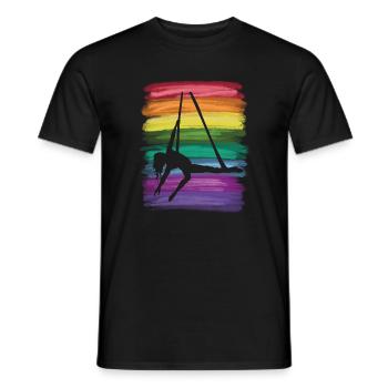 Vertical Cloth Vintage Aerial Acrobatics Aerial Silk - Men's T-Shirt - black - Front - AI Model Male 178 light (178cm)