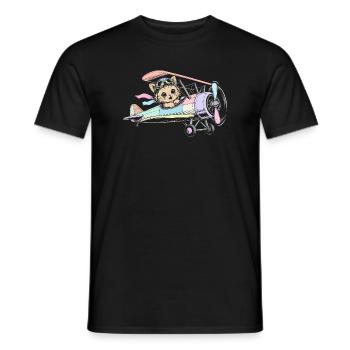 airplane - Men's T-Shirt - black - Front - AI Model Male 178 light (178cm)