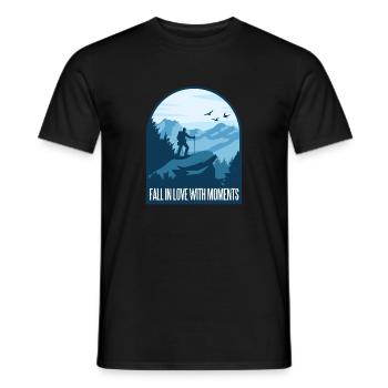 Wandern Bergsteigen Hiking - Männer T-Shirt - Schwarz - Vorne - AI Model Male 178 light (178cm)