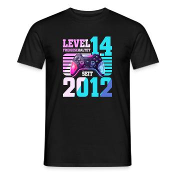 14. Geburtstag Gaming Gamer - Männer T-Shirt - Schwarz - Vorne - AI Model Male 178 light (178cm)